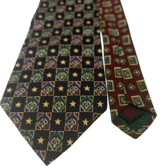 Tommy Hilfiger Silk Multicolor Patterned Tie - Picture 1 of 5